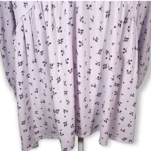 THE NINES BY HATCH LAVENDER & BLACK FLORAL MATERNITY TOP SZ.L EUC - Picture 3 of 7